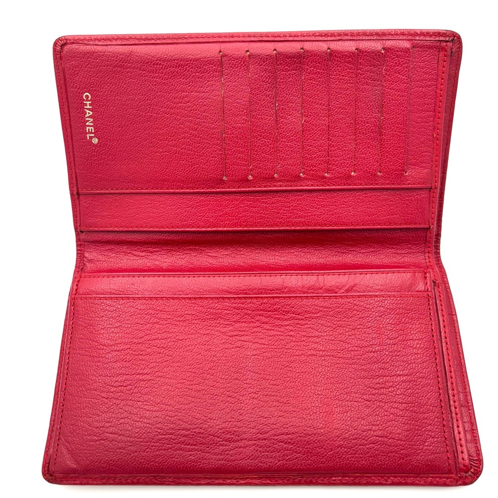 Chanel Red Grained Leather Wallet - Picture 5 of 12